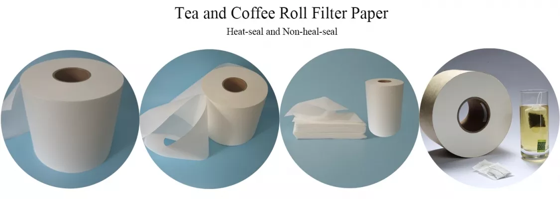 high quality food grade heat seal tea bag filter paper , filter paper roll for coffee packing